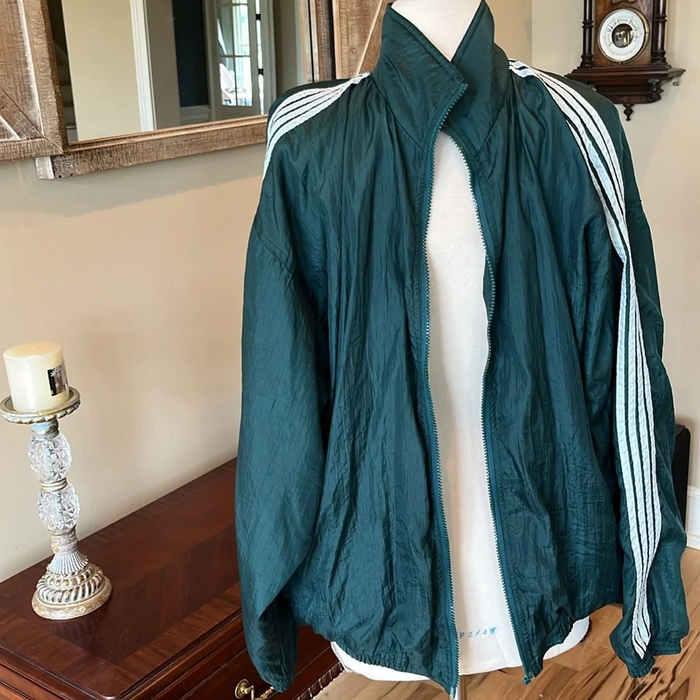 Vintage Dark Green Windbreaker Jacket